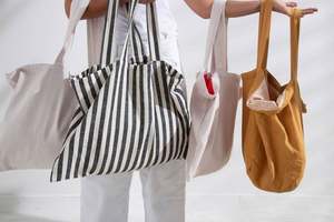 Durable Striped Canvas Tote Bag Custom Printing Wholesale Price Large Capacity Reusable Shopping Bag Fast Delivery - Product Image 5