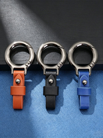 Nouvelle sangle porte-clés en cuir PU avec anneau, porte-clés de voiture, boucle métallique, accessoires intérieurs automobiles