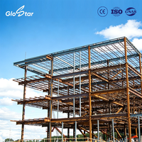 Bâtiment à structure en acier à étages multiples avec plancher composite, ossature en acier et système de dalle en béton à revêtement ondulé