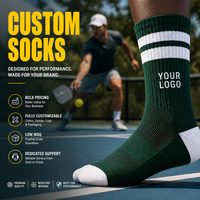 Chaussettes de sport en coton pour pickleball, design personnalisé, séchage rapide, antidérapantes, longueur mi-mollet, chaussettes personnalisées