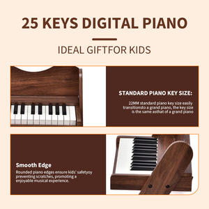 <span class=keywords><strong>Piano</strong></span> numérique 25 touches pour enfants avec clavier en bois massif - Jouet musical éducatif alimenté par piles avec étui - Instrument pour la <span class=keywords><strong>famille</strong></span> - Product Image 4