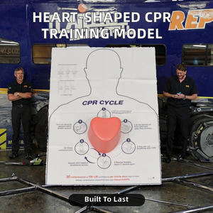 Tapis de formation RCP en forme de cœur avec guide illustré – Modèle d'entraînement aux compressions cardiaques pour l'enseignement des premiers secours - Product Image 2
