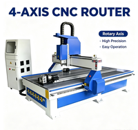 Routeur CNC 4 axes avec commande PLC et moteur de broche de 3,2 kW, gravure plate et rotative en une seule machine, précision de positionnement de 0,01 mm
