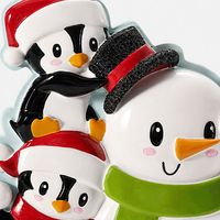 Figurine de Noël en résine Bonhomme de neige Pingouin avec écharpe et carotte, style Kawaii, pour centre de table, bureau, cheminée, décoration de fêtes d'hiver
