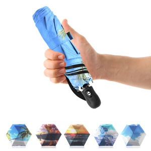 Custom Sturdy 8 Ribs Wind Resistant Ergonomic Handle Manual Carbon Fiber Folding <b>Umbrella</b> for Outdoor Activities & Hiking - Product Image 1