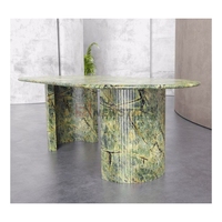Meubles de maison nordiques Tables à manger de luxe italiennes Tables à manger modernes en pierre naturelle Marbre Calacatta Viola Table à manger ovale verte