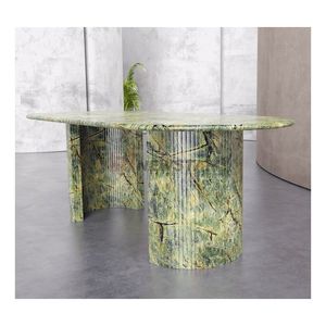Tavolo da Pranzo Ovale Verde in Marmo Calacatta Viola Naturale, Arredamento Nordico di Lusso Italiano - Product Image 2