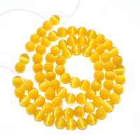 Perles en vrac naturelles oeil de chat, câbles 6/8/10mm, pierres jaunes, qualité supérieure, assurance contre le commerce en gros