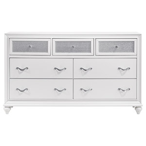 Modern White Solid Wood 7-Drawers Dresser with Lighted Mirror Luxury Bedroom Furniture - Product Image 6