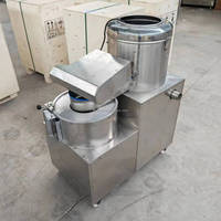 MD Brand Goede Kwaliteit Automatische RVS Industriële Aardappelwas-, Schil- en Snijmachine 400kg/u Capaciteit Hoge Schilcapaciteit