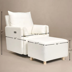 Moderner, hochwertiger Luxus-Manul-Drehsofa mit einem Recliner zum Stillen, Ausruhen oder Entspannen - Product Image 4