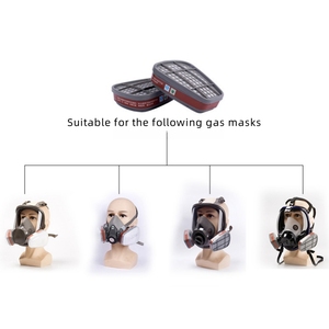 Masker Gas Setengah Wajah, Respirator Kimia dengan <span class=keywords><strong>Filter</strong></span> Karbon Aktif, Kartrid <span class=keywords><strong>Filter</strong></span> Partikel - Masker Respirator Premium Bersertifikasi CE - Product Image 6
