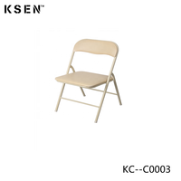 Chaise pliante en métal noir pour l'extérieur, le jardin, le camping, le restaurant, mobilier industriel en gros KC-C0003