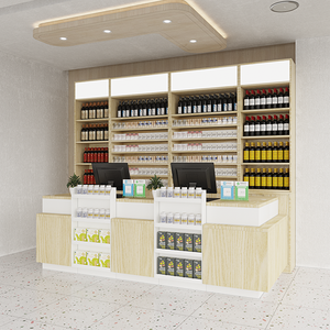 <span class=keywords><strong>Comptoir</strong></span> de caisse en <span class=keywords><strong>bois</strong></span> MDF sur mesure à <span class=keywords><strong>prix</strong></span> compétitif avec vitrine pour supermarché - Product Image 4