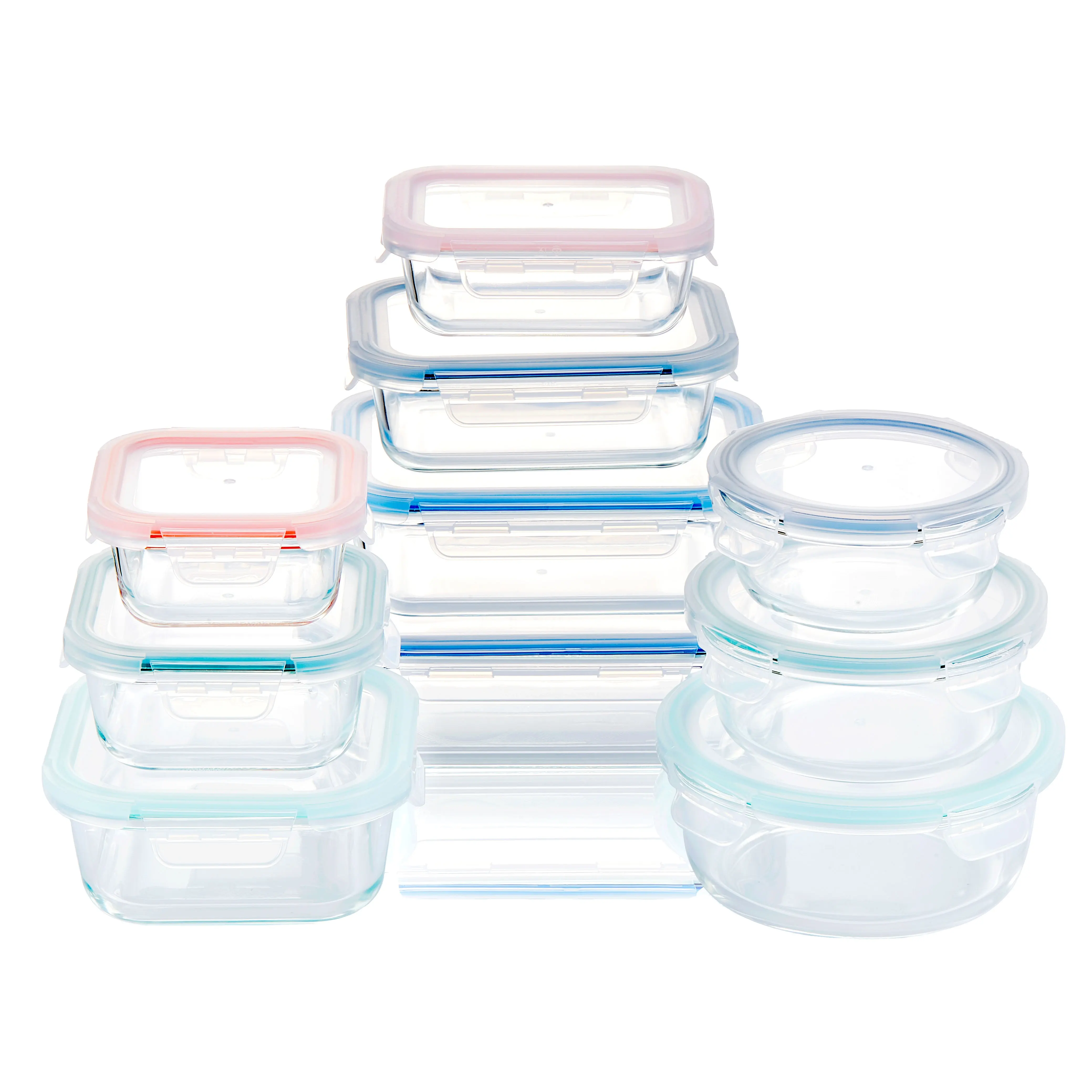 LINUO 3/4/5 Set Gift Package Heat Resistant Lunch Kitchen Meal Food Storage Container Set Glass With Airtight Lid