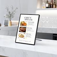 Papan Tanda LED Aluminium untuk Meja, Bingkai Poster Backlit, Display Iklan Desktop, Kotak Lampu, Restoran, Bar, Hotel, Toko, Pernikahan