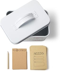 Boîte de rangement pour graines en métal durable, organisateur pour jardiniers, avec séparateurs mensuels, 20 enveloppes, pochette compacte pour crayons, économiseur de paquets, pour plantes de jardin et fleurs - Product Image 3