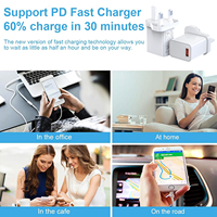 Chargeurs de téléphone portable 18W PD QC3.0 Chargeur rapide Port USB 5v 9v 12v Chargeur de téléphone portable pour appareil photo et écouteurs Utilisation en voyage