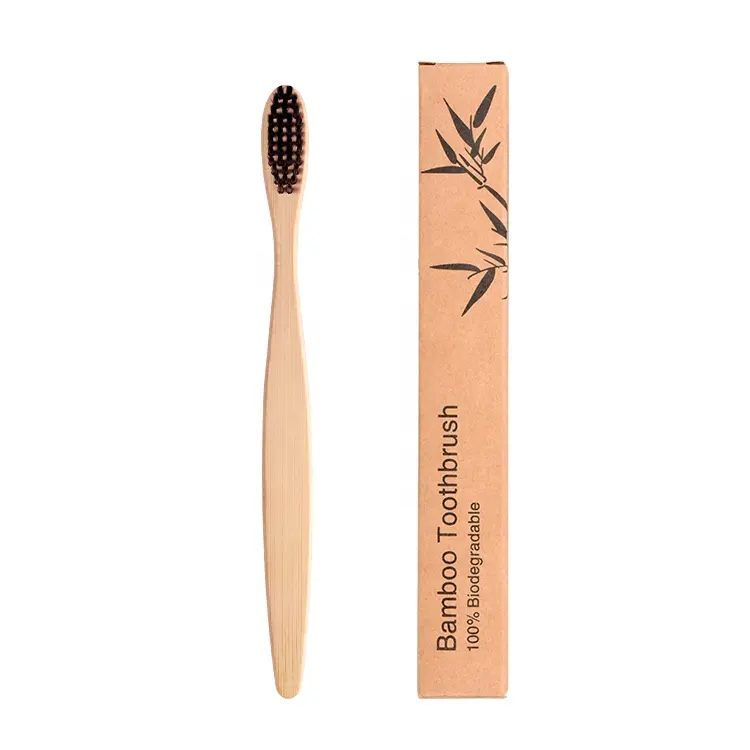 Bamboo Toothbrush Hot Sell 100 % Natural Bamboo Soft Charcoal Wooden Toothbrush For Clinic Use