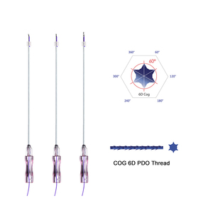 Chỉ chỉ nâng cơ 18g 100mm chống lão hóa tạo hình <span class=keywords><strong>V</strong></span>-<span class=keywords><strong>line</strong></span> mặt <span class=keywords><strong>v</strong></span>ới đầu kim Cannula Cog 6D <span class=keywords><strong>PDO</strong></span> - Product Image 2