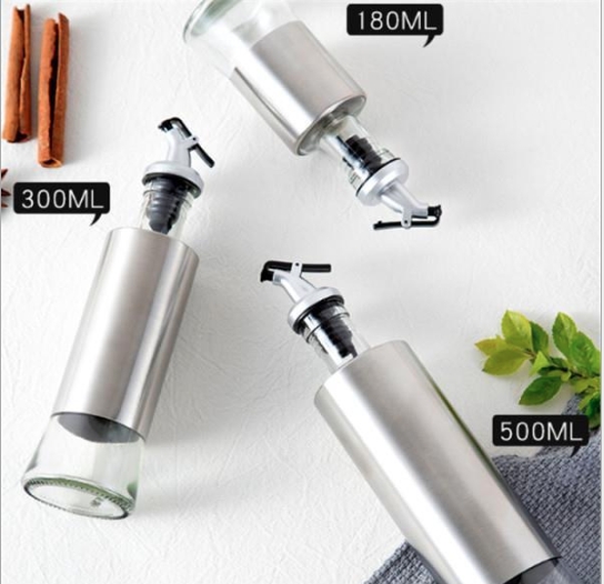 150 ml 300 ml 500 ml Leak-proof Glass Oiler Transparent Glass Bottles For Olive Oil With Stopper