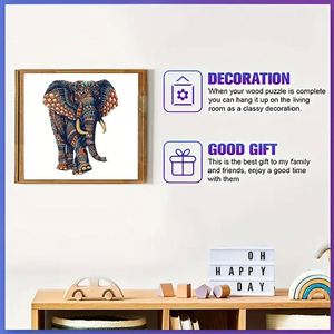 Rompecabezas de Madera con Forma de Elefante, Regalos Divertidos de Navidad y Acción de Gracias, Decoración de Lujo para el Hogar y la Oficina, para Adultos y Adolescentes - Product Image 5