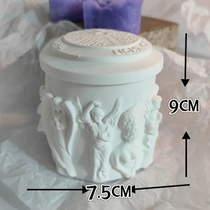 Candele Profumate in Cera Naturale <span class=keywords><strong>con</strong></span> Coperchio, a Forma di <span class=keywords><strong>Angelo</strong></span> Intagliato in Gesso, per Battesimo e Aromaterapia - Product Image 4