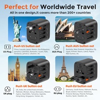 Adaptador de Enchufe Internacional Worldplug GaN de 20 W con Carga Rápida y Doble Puerto USB, Adaptador de Viaje Universal, Enchufe de Pared para Viajes en Estados Unidos