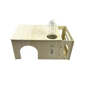 En gros, Niche rectangulaire compacte en bois massif Totoro, avec mangeoire à herbe multifonction, pour lapins et cochons d'Inde, abri pour animaux de compagnie - Product Image 5
