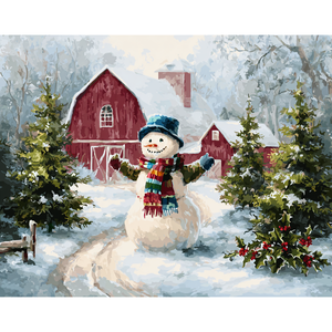 CHENISTORY Peinture par numéros <span class=keywords><strong>de</strong></span> Noël, kits <span class=keywords><strong>de</strong></span> <span class=keywords><strong>dessin</strong></span> <span class=keywords><strong>Bonhomme</strong></span> <span class=keywords><strong>de</strong></span> <span class=keywords><strong>neige</strong></span> par numéros, tableau mural moderne DIY - Product Image 6