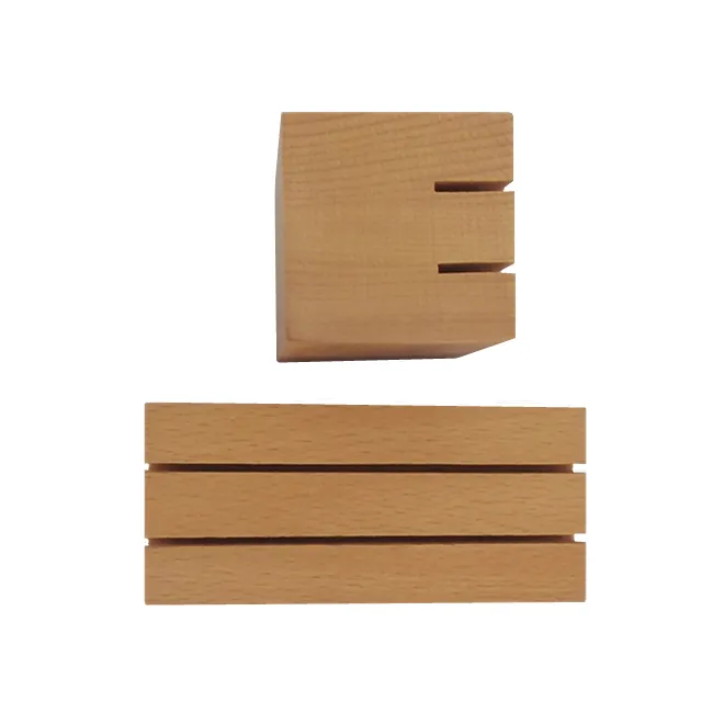 Porta espositore in legno naturale 2 Slot Card segnaposto/supporto fotografico scanalato blocchi di legno basi per Menu/titolare del numero di tavolo