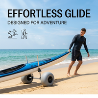 Chariot de transport réglable pour kayak et canoë, avec roues pneumatiques grises pour sable et châssis en alliage, livraison rapide