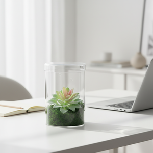 Terrario in Vetro Trasparente 10*14,5cm <span class=keywords><strong>con</strong></span> Coperchio in Vetro per <span class=keywords><strong>Piante</strong></span> Succulente e Fiori, Decorazione da Tavolo per la Casa - Product Image 4