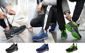 <span class=keywords><strong>Scarpe</strong></span> di sicurezza Anti-foratura da uomo <span class=keywords><strong>comode</strong></span> Anti- Smash in gomma resistente soletta in acciaio antiscivolo con punta leggera e traspirante - Product Image 4