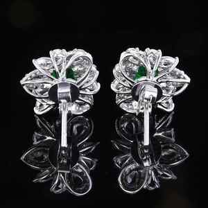 Pendientes de joyería de lujo SGARIT, esmeralda natural verde intenso, corte octogonal, 0,56 ct + 0,16 ct * 20 piezas, pendientes de diamantes naturales para mujer - Product Image 3