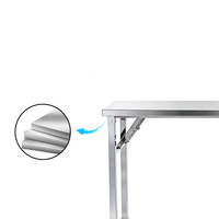 Table pliante en acier inoxydable 201 304 pour l'intérieur et l'extérieur, avec plateau inférieur, directement du fabricant du Shandong
