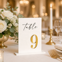 Numéros de table de mariage en forme d'arche givrée avec supports panneaux en acrylique et supports, parfaits pour la décoration