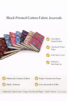 Carnets en tissu de coton imprimé à la main, reliure rigide thermique, pages en papier artisanal, pour écrire, dessiner, offrir en cadeau