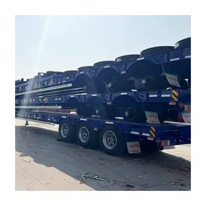 Professional 3 Axle 40Ft Container Chassis Skeleton Semi Trailer Factory Direct Low Bed Flatbed Semi Trailer