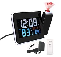 WWVB US Radio Controlled Digital LCD Projection Atomic Clock Sensor Nirkabel Suhu Kalender Alarm Snooze Backlit Kamar Tidur