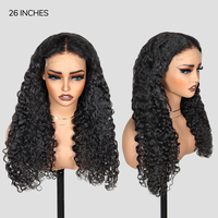 Vente en gros de perruques Lace Front Water Wave cheveux humains pré plumés sans colle HD Lace Frontal perruque vendeurs cheveux indiens bruts bouclés perruque