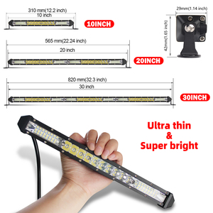 슈퍼 브라이트 슬림 얇은 단일 줄 LED 라이트 바 7인치 자동차용 - Product Image 5
