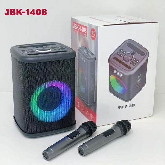 JBK-1408 for 5.3 RGB Aperture Light High Power Subwoofer Wireless Dual Microphone 4 Inch Built-in Battery Speaker for Home