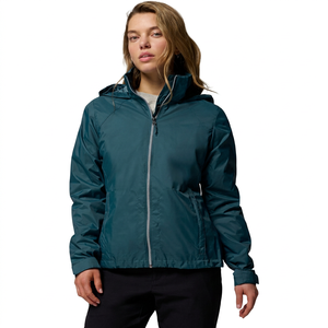 Chaqueta Rosa con Capucha Cortavientos para Mujer, Manga Larga, Cierre de Cremallera, Color Sólido, Ligera, para Primavera, con Logotipo Personalizado, Venta al Por Mayor 2026 - Product Image 4