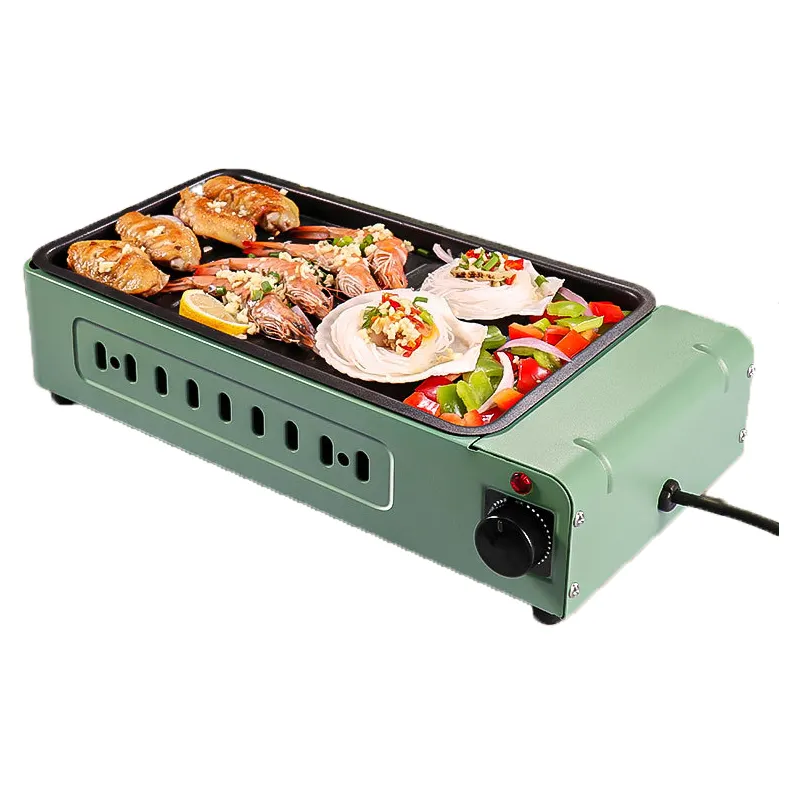 Commercio all'ingrosso Barbecue elettrico interno griglia elettrica di alta qualità rotonda padella per elettrodomestici da cucina