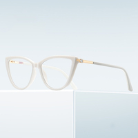 Lunettes optiques pour femmes 2239, noires et blanches, avec diamants, anti-lumière bleue, monture TR90, élégantes, tendance, œil de chat, lunettes de lecture optiques