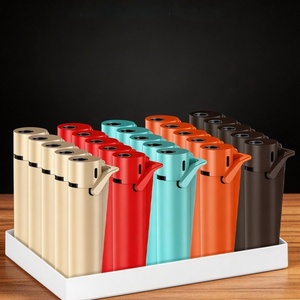 Briquet à cigare en métal coupe-vent à flamme jet, rechargeable, électronique, au butane, avec allumage à bras oscillant - Product Image 1