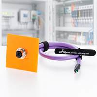 Rangkaian Kabel Profibus M12 B-Code 2 Pin Female Panel Mount dengan Ujung Terbuka dan Dilindungi untuk Peralatan Otomasi Industri