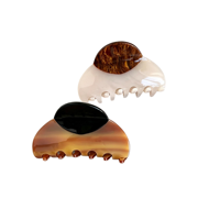 Pince à cheveux grande taille en acétate épissé, motif grain de bois, bloc de couleur, pince requin élégante pour femme, accessoires pour chignon arrière, printemps-été
