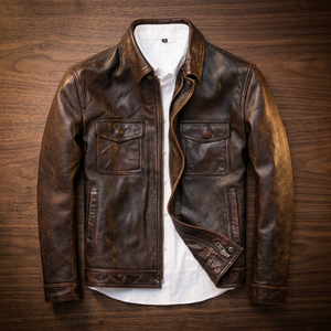 Customizable Bulk Winter <b>Biker</b> <b>Jacket</b> Handcrafted Cow Skin Leather Vintage Embroidered Zipper Ultimate Road OEM Service - Product Image 3